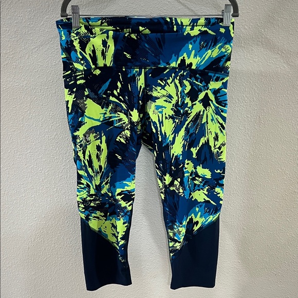 Under Armour Blue and Yellow Patterned Leggings - Picture 1 of 2